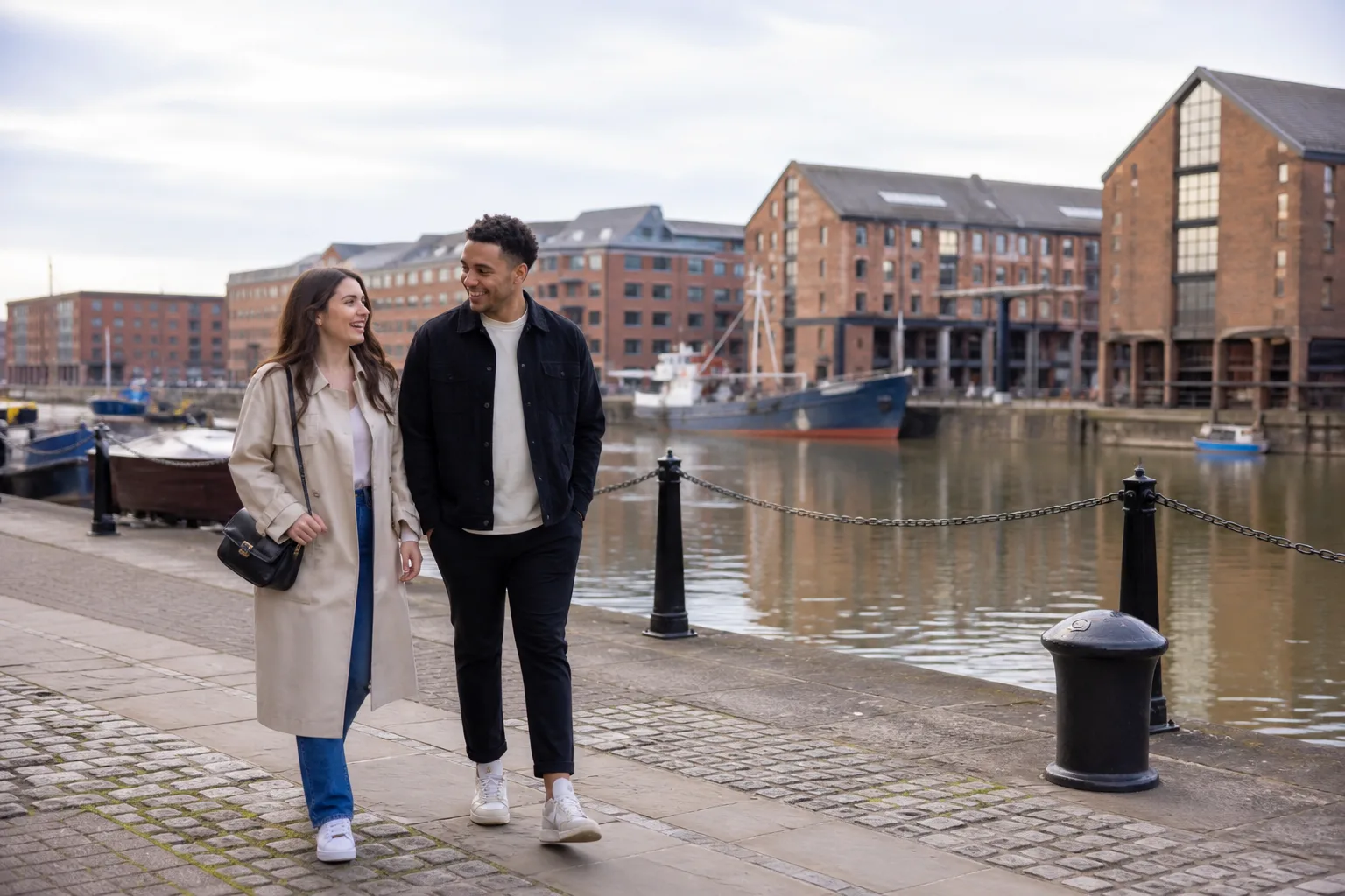 Gloucester Quays and the historic docks beside the water